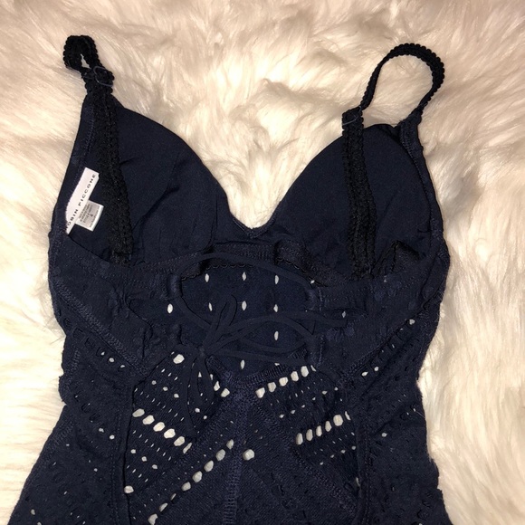 Robin Piccone Clarissa Crochet One Piece Swim Navy - Picture 6 of 8